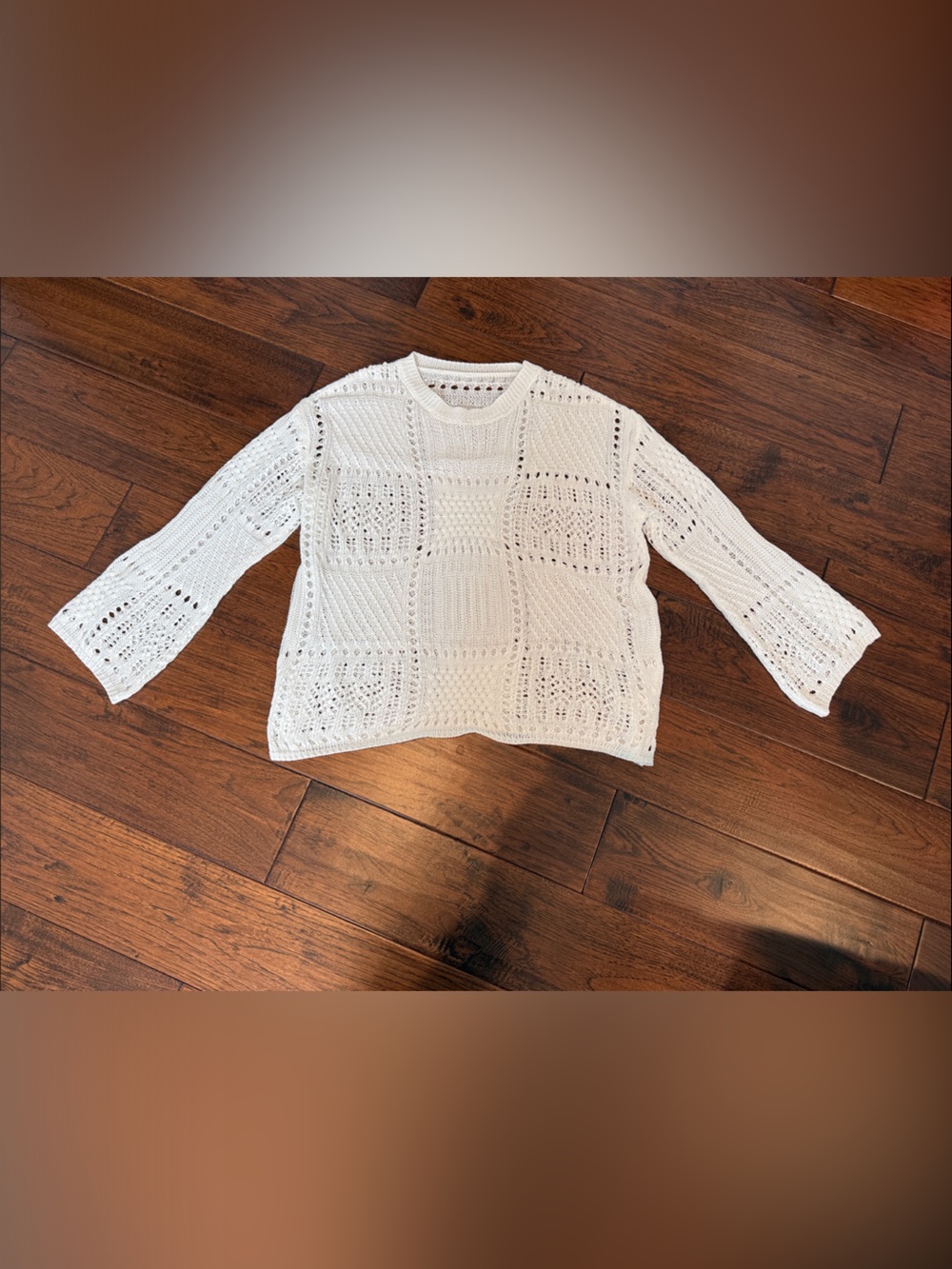 SHEIN White Crochet Knit Women's Sweater / Bathing Suit Cover-up